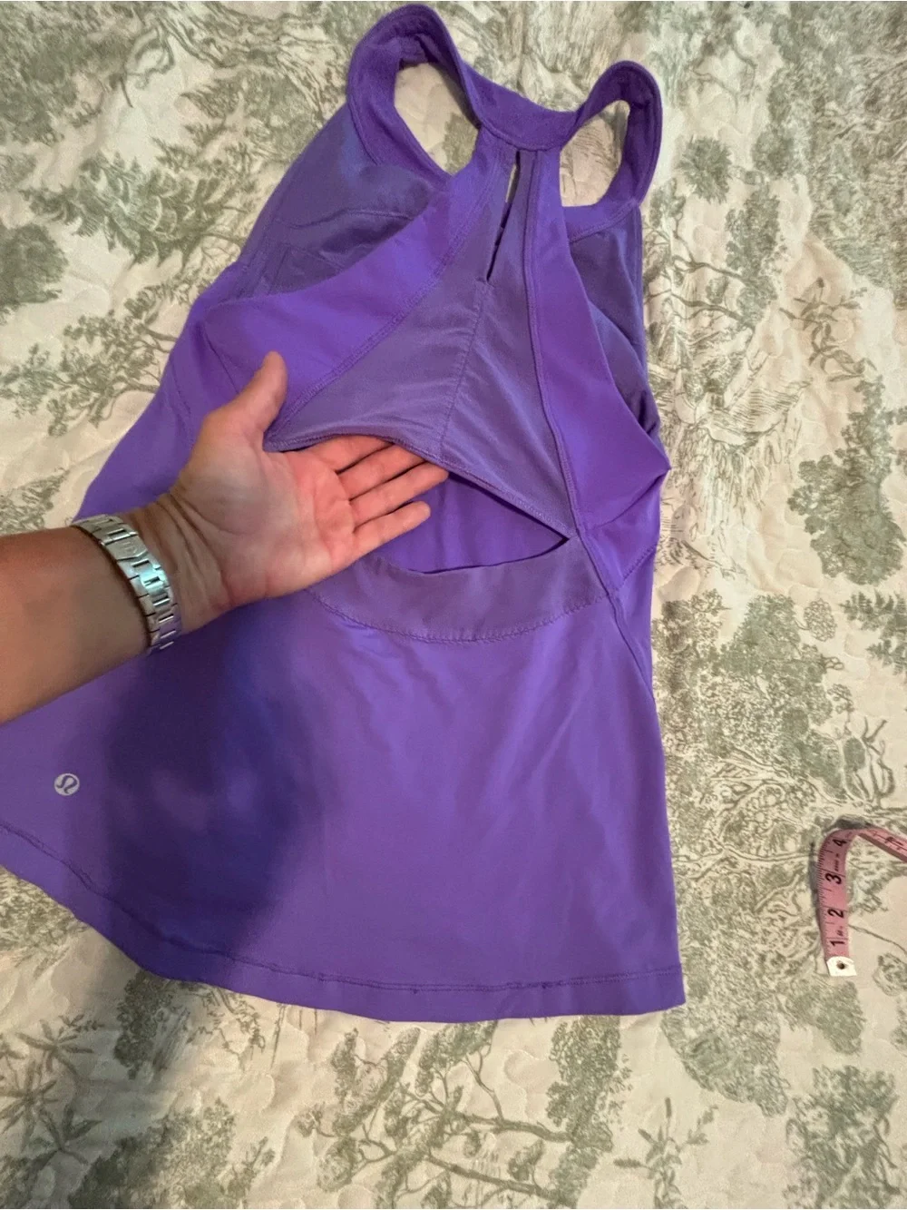 lululemon sz 10 Make It Count Tank Top Purple Racerback cutout vtg 2013 workout